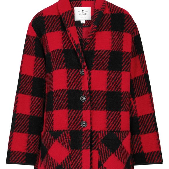 WOOLRICH GENTRY WOOL BUFFALO CHECK COAT SZ SMALL - Picture 2 of 9